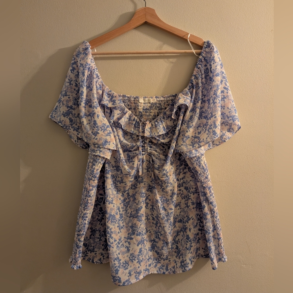 Floral off the shoulder summer blouse